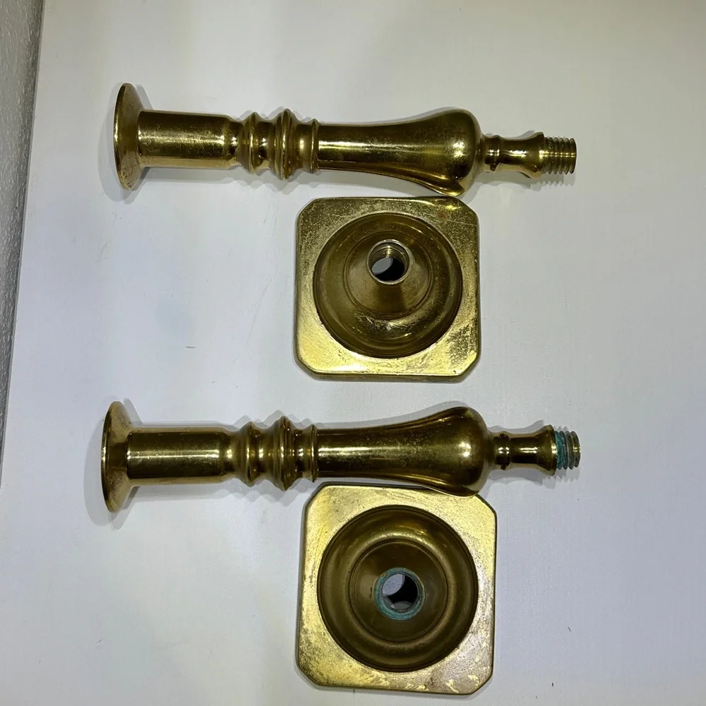 Vintage 60’s Harvin Virginia Metalcrafters Solid Brass Heavy Candlesticks - Picture 6 of 14